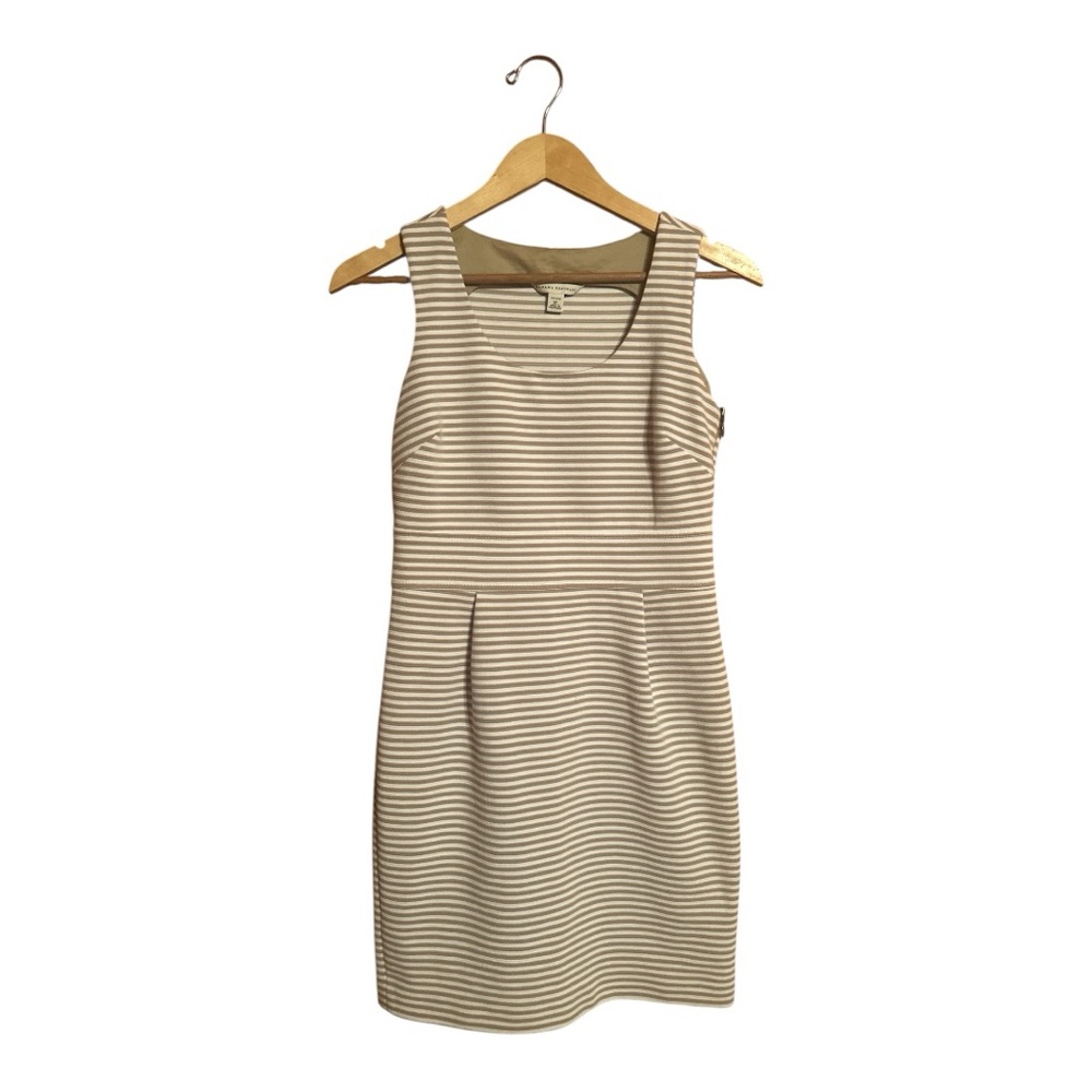 Banana Republic Striped Cream & Beige Sheath Career Dress Women’s 6 Petite